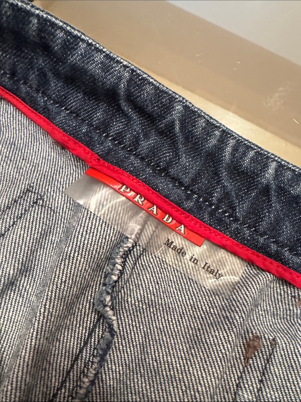 Prada Vintage Bootcut Crop Jeans Dark Wash Denim Made in Italy Size 40 Y2K - Picture 10 of 14